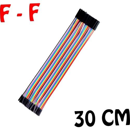 40pcs/lot 30cm 1p-1p Famale to Female jumper wire Dupont cable Breadboard