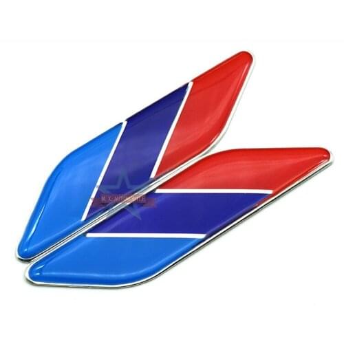 50 pairs Aluminum Alloy National Flags Car-styling Emblems Decorations Blue Blue Red Flag Car Side Stickers Badge Accessory