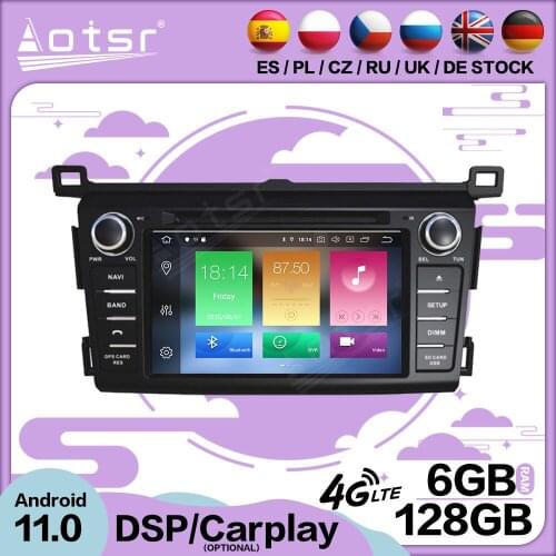 6+128G Carplay Android 11 For Toyota RAV4 2013 2014 2015 Car Multimedia GPS Video Player Radio Receiver Audio Stereo Head Unit