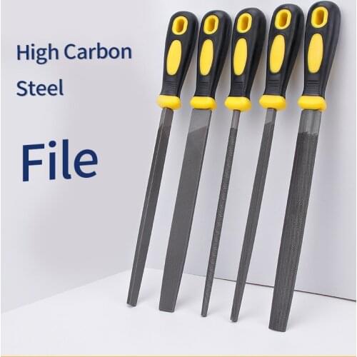 6/8/10/12 Inch Steel File Woodworking Triangle Semicircle Square File High Carbon Steel Forged Grinding Tool With Rubber Handle