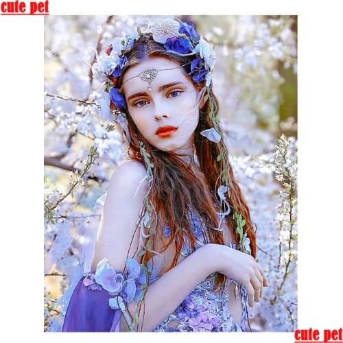 Diamond painting Beautiful flower girl diy Cross Stitch 5d Home Wall Decor Diamond Embroidery Mosaic rhinestone gifts puzzle