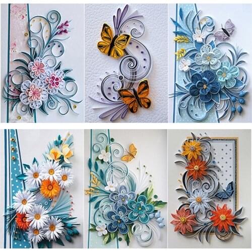 New DIY 5D Diamond Painting Full Square Round Drill Flower Insert Diamond Embroidery Scenery Cross Stitch Mosaic Home Decor Gift