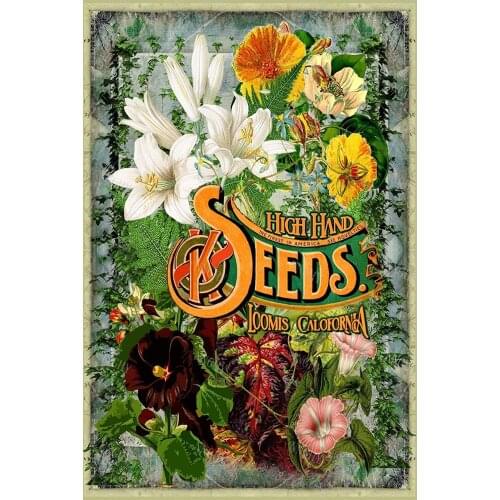 Aluminum Metal Reminder Tin Sign, Nursery Seed Old-Fashioned Seed Packaging Metal Sign, Public Sign, Decorative Sign