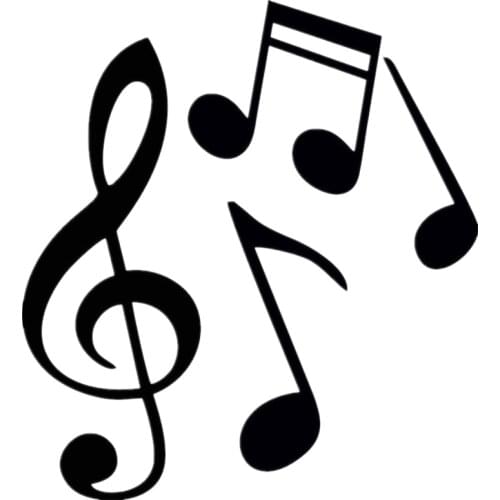 Car Stickers Treble Clef and Music Score Funny PVC Car Decoration Accessories Stickers Creative Waterproof Black/white,17cm*15cm