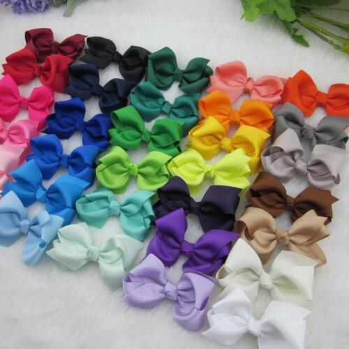 XIMA 160pcs/lot 3"Ribbon Hair Bows with Clip Hair Ribbon Bows Hairclips Kids Hairpins Hair Accessories Via EMS