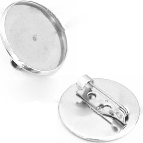 Beadsnice Stainless Steel Brooch Base Brooch Pins Cabochon Tray Diy Jewelry Making 38411