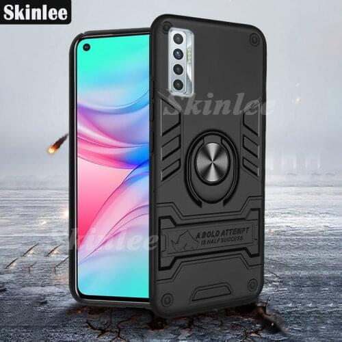Skinlee For Tecno Camon 17P Case Shockproof Rhinoceros Armor Phone Case Holder Finger Ring Magnetism For TECNO Camon 17 P Cover