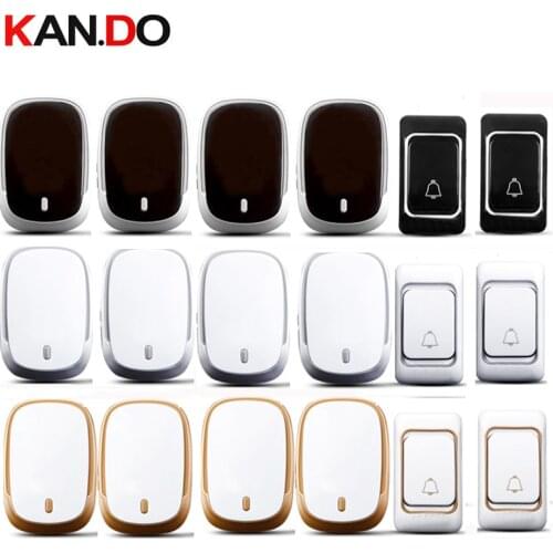 Three colors Ring kits 2 emiters 4 receivers wireless door bell set by 110-220V doorbell Waterproof 300M door chime door ring