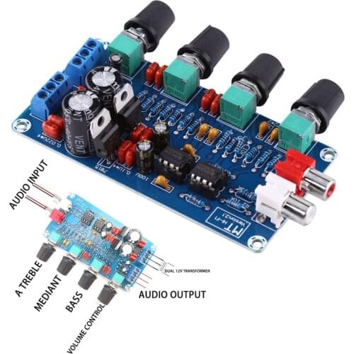 Mayitr HIFI Preamplifier Control Board 2 Channel NE5532 OP-AMP HIFI Preamp Preamplifier Volume Tone EQ Control Board Module