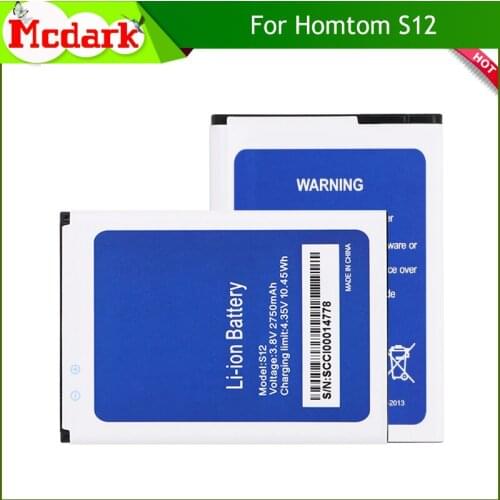 Mcdark For Homtom S12 Battery Replacement Li3834T43P6H8867 Large Capacity 2750mAh Back Up Bateria For Homtom S12 Smart Phone