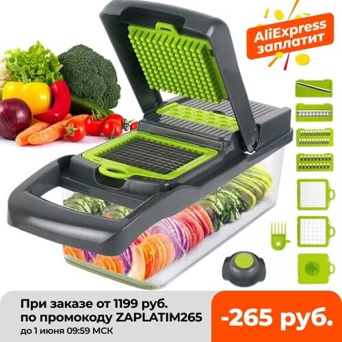 Multifunctional Vegetable Cutter Fruit Slicer Grater Shredders Drain Basket Slicers 8 In 1 Gadgets Kitchen Accessories
