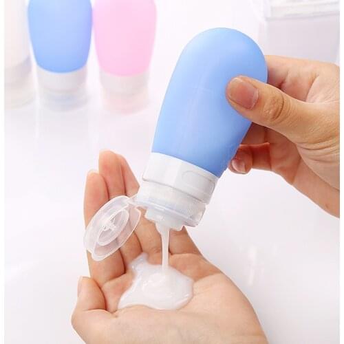 Refillable Bottles Portable Mini Travel Bottle Silicone Empty Bottles Refillable Containers for Lotion Shampoo Bathing Shower