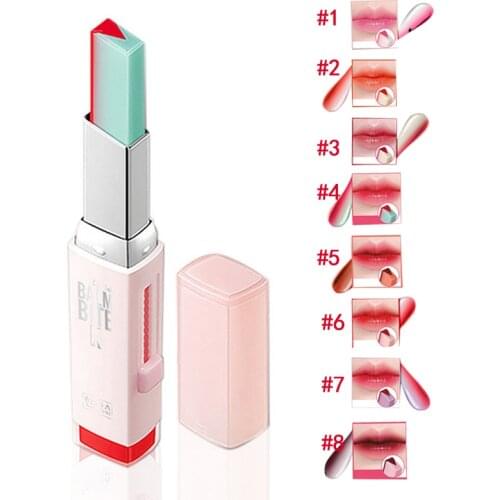 Fashion Korean Bite Lipstick V Cutting Two Tone Tint Silky Moisturzing Nourishing Lipsticks Balm Lip Cosmetic