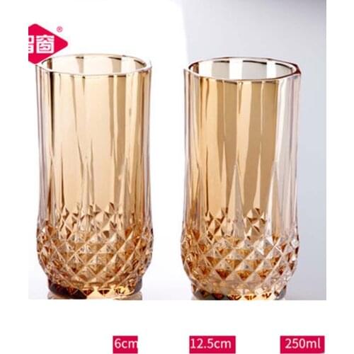 Water Cups Set Drinking Cups 2 Set Househlods Bar Glasses, Glass Cups for Water, Juice, Beer, Drinks, Cocktails Set