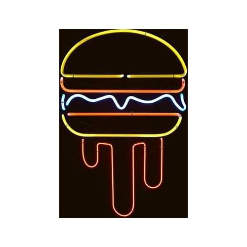14“ Slobbering Burger Acrylic Custom Neon Light Lamp Sign Beer Handmade Real Glass Decorate Home Wall Room Windows Tube Artwork