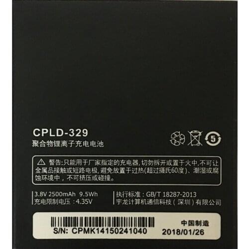2019 New For Coolpad F1 battery 8297 8297w cpld-329 originnal New arrived Rechargeable High Capacity 2500mAh Lithium-ion Battery