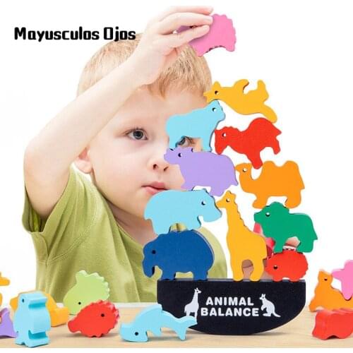 New Childrens Building Blocks Animal Balance Educational Toys Early Education Parent-child Interaction High Table Game