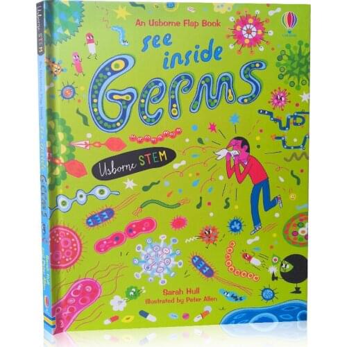 Usborne English Educational 3D Flap Picture Books See Inside Germs Learn Toys for Children Educational Toys for Kids Ages 4-8