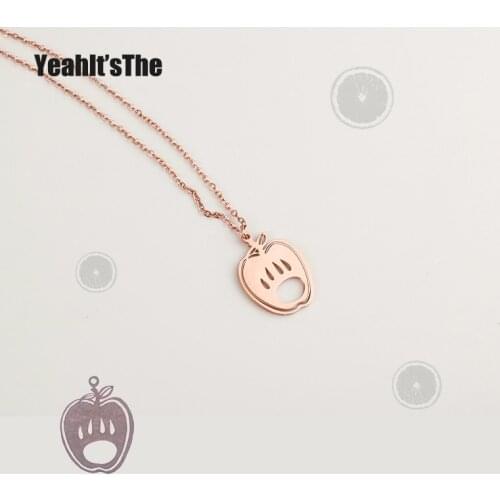 Personalized custom stainless steel childrens home strokes rose gold fruit necklace Christmas gifts