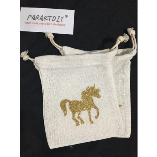 Personalized Unicorn Birthday baby shower Hangover Kit jewelry favor muslin Bags Christening bapstism Party gift bag