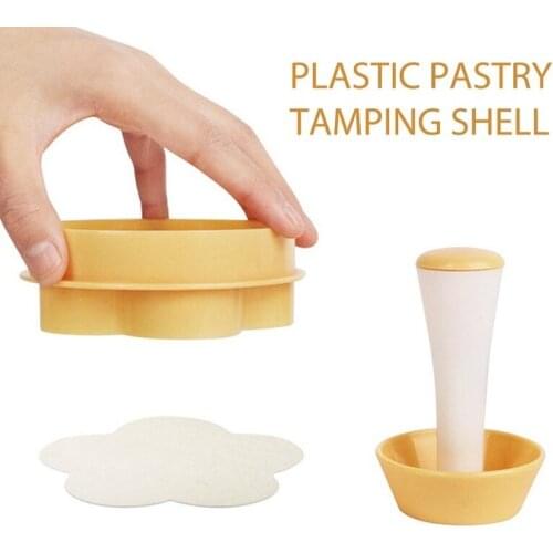 Plastic Pastry Tamper Tart Shell Molds Tart Cutter Flower/Round Dough Cookie Cutter Set Cupcake Muffin Mold Bakeware Cake Tools