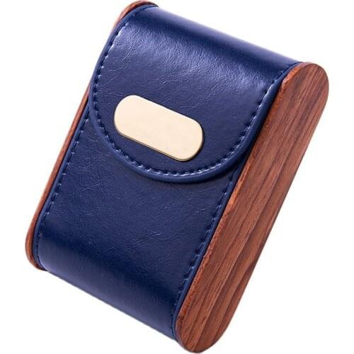 Luxury Cigarette Case With 20 Capacity For Men And Women Pu Leather Red Wood Cigarette Box Protective Box 96*65*13mm