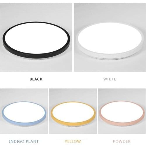 220V Round Ceiling Light Led 3CCT Dimmable Candy Color Shell Indoor Decor Fixture For Bedroom Living Room Bath Room Lighting