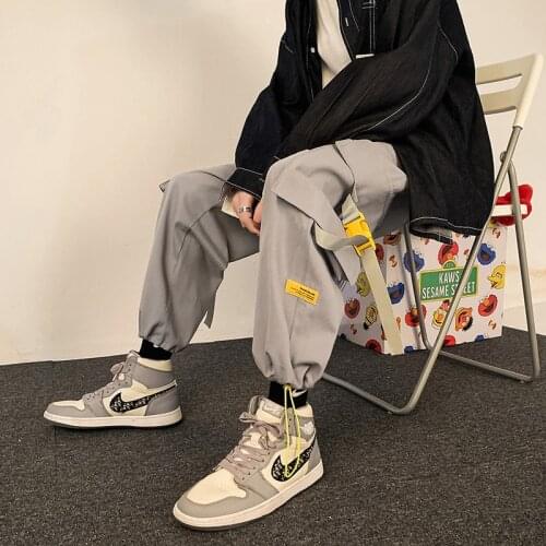 Loose and overalls bf2021 spring new Capri straight tube versatile high waist Leggings baggy pants streetwear men discount