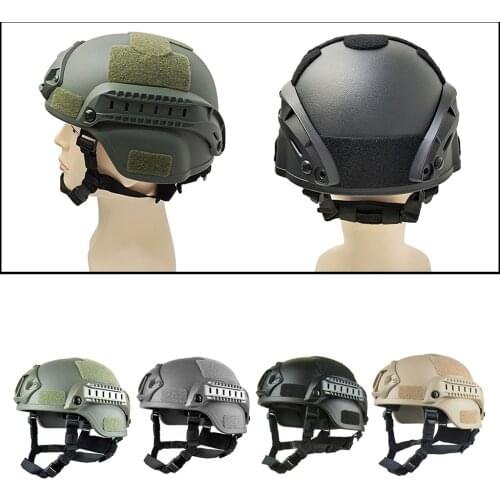 Tactical ABS Helmet Adjustable Military Helmet w/ Side Rails Outdoor Tactical Painball CS SWAT Riding Protect Gear