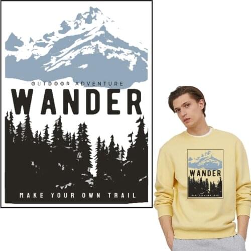 Heat iron on Transfer thermo adhesive Stickers on clothes camping hiking patch iron transfer Applique parches for clothes stripe