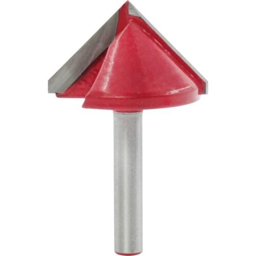 90°V-Shaped Woodworking Cutter Alloy Chamfering Cutter Trimming Machine Cutter Folding Slotted CNC Engraving Slotting Cutter 6mm