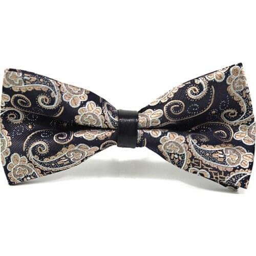 Vintage Luxury Paisley Two Layer Bowtie For Men Fashion High Quality Groom Wedding Party Butterfly Bow Tie Set Male Gift