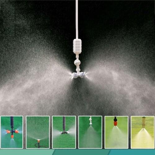 Hight Quality Greenhouse Hanging Mist Sprayer Kits Cross Misting Nozzle Micro Sprinkling Spray Irrigation System With 4 Fittings