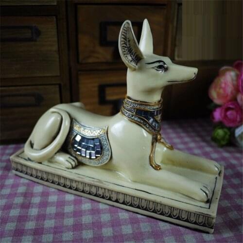 WU CHEN LONG Ancient Egypt Anubis Art Sculpture Dog God Figurine Creative Resin Crafts Decorations For Home R3700