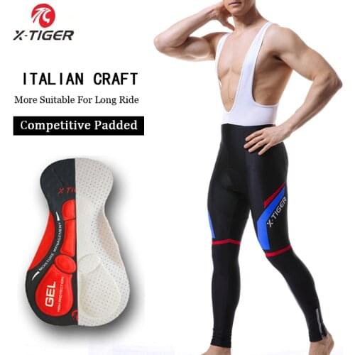 X-TIGER 5D Gel Padded Winter Thermal Fleece Cycling Bib Pants Bike Trousers MTB Bicycle Tights Ropa Pantalon Ciclismo Invierno