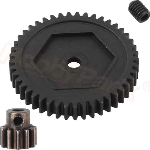 Hobbypark Metal Steel 45T M0.8 Spur Gear & 11T 32P Pinion Motor Gear for Traxxas TRX4 TRX-4 RC Crawler Car,Replace 8053 6747