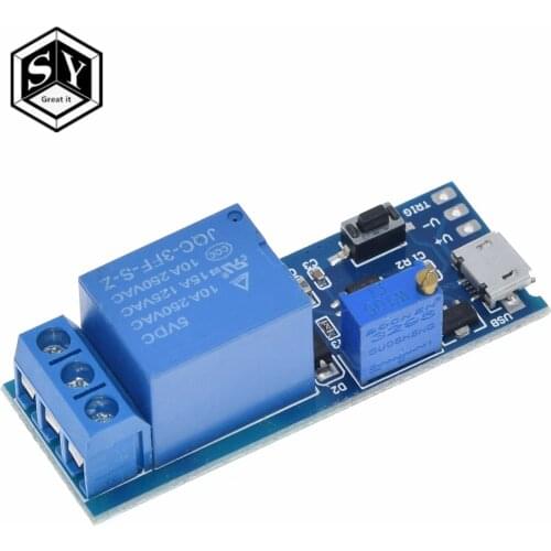 1PCS Great IT 5V-30V Delay Relay Timer Module Trigger Delay Switch Micro USB Power Adjustable Relay Module