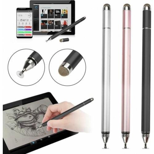 1PCS Universal Disc 4 in 1 Mobile Capacitive Pen High Precision Thin Head Aluminum Alloy Flat Touch Screen Painting Stylus Pen