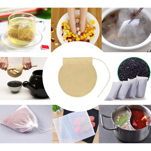 100Pcs Empty Scented Tea Bags With String Heal Seal Filter Paper For Herb Loose Tea Coffee Kitchen Tools