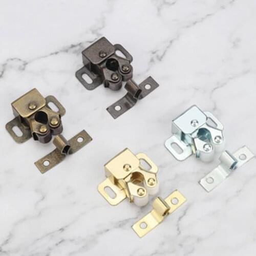 2Pcs Antique Latch Locks For Furniture Cabinet Cupboard Copper Door Decor Double Ball Roller Catch Buckle Hardware Accessories