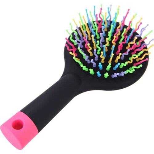 2021 Rainbow Volume S Brush Hair Curl Magic Accessory Perm Wave Straight Beauty Comb with Mirror SSwell