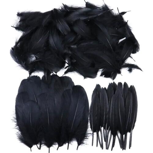 250pcs/pack Black Goose Feather Natural Swan Feathers Wedding Jewelry Making Decoration Plumes Earring Party Accessories