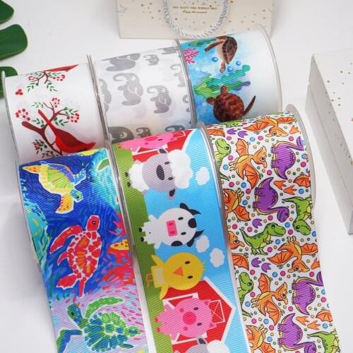 3 Inch 75 MM Cartoon Printed Grosgrain Ribbons For Bows Craft Suppliers 55732