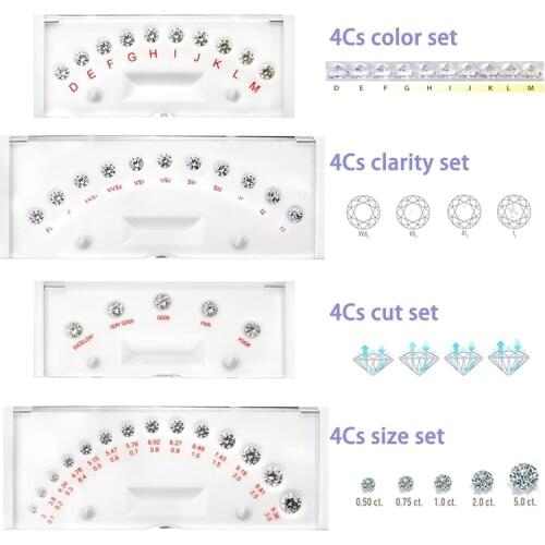 4Cs Refer to the GIA Diamond standard CT Color Clarity Cut Scale CZ Master Stone round laser cubic zirconia stone tester tools