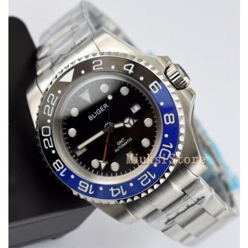 43mm black dial Ceramic Bezel Luminous GMT Date Automatic Mens Watch Date&day Classique Relogio Feminino Blanc Femmes Dames