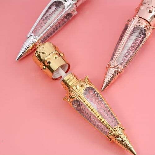 1pc 5ml Rose Gold Crown Plastic Lip Gloss Empty Tube Cosmetic Lipstick Packaging Container For Travel Diy Makeup Tools