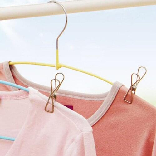 5pcs Stainless Steel Clothes Pegs Hanging Clip Pins Laundry Windproof Clamp Household Clothespin Holders Clothing Clamps