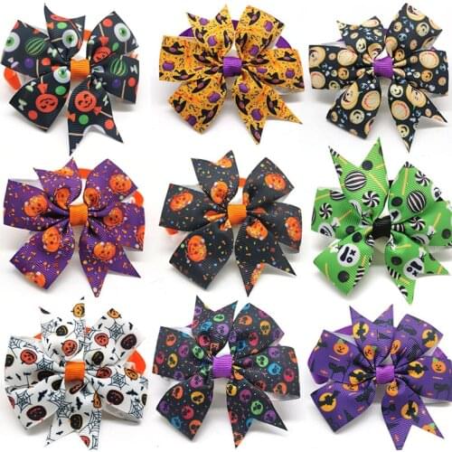 50/100pcs Halloween Dog Accessories Pet Cat Dog Bow Tie Small Dog Bow Ties Puppy Dog Bowtie Collar Pet Products for Dogs