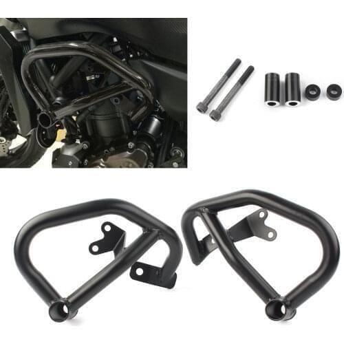 Black Motorcycle Engine Frame Guard Crash Bar Slider Protector For Yamaha FZ07 FZ-07 2015-2016 & MT07 MT-07 2013 2014 2015 2016