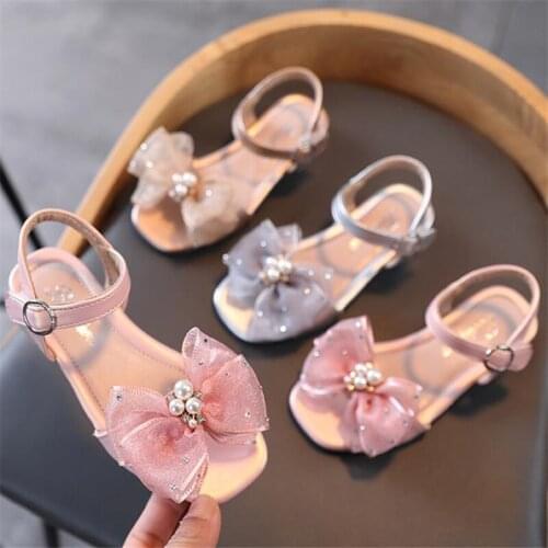 Disney childrens shoes gao with girls sandals 2021 child bow sandal shoes cuhk Xia Xuesheng performance